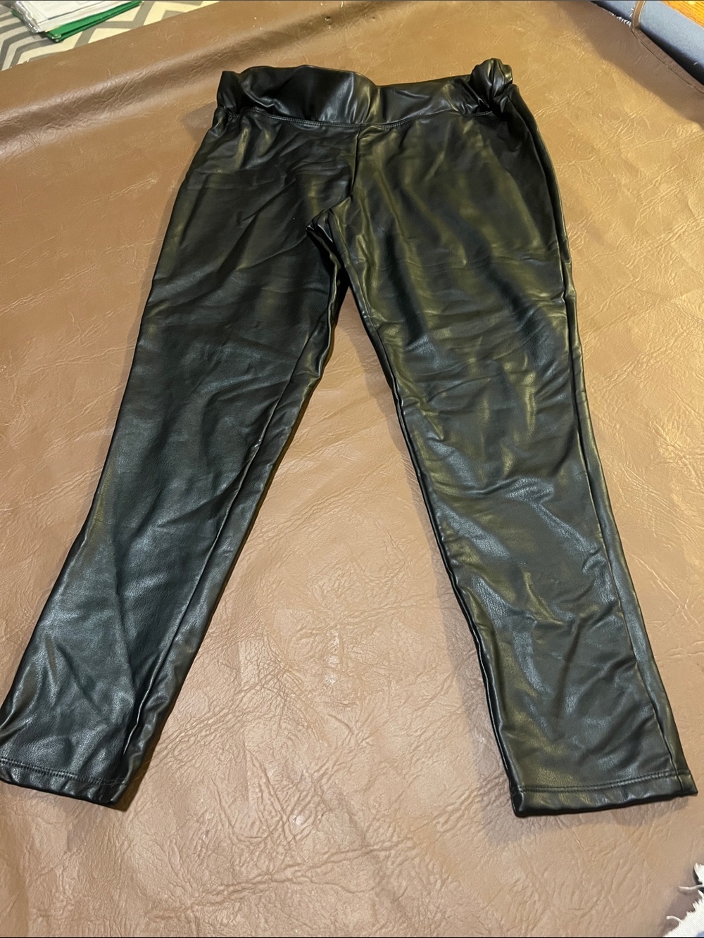 Womens Black Faux Leather Pants